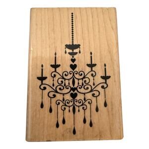 Hampton Art Large Chandelier Rubber Stamp PS0543